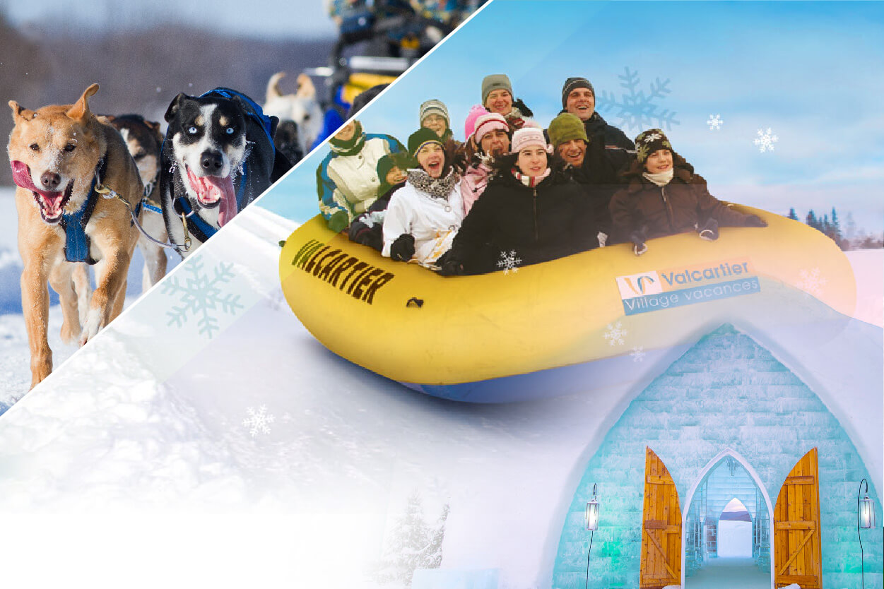 Traîneaux à chiens & Hôtel de glace & Valcartier 1 Jour